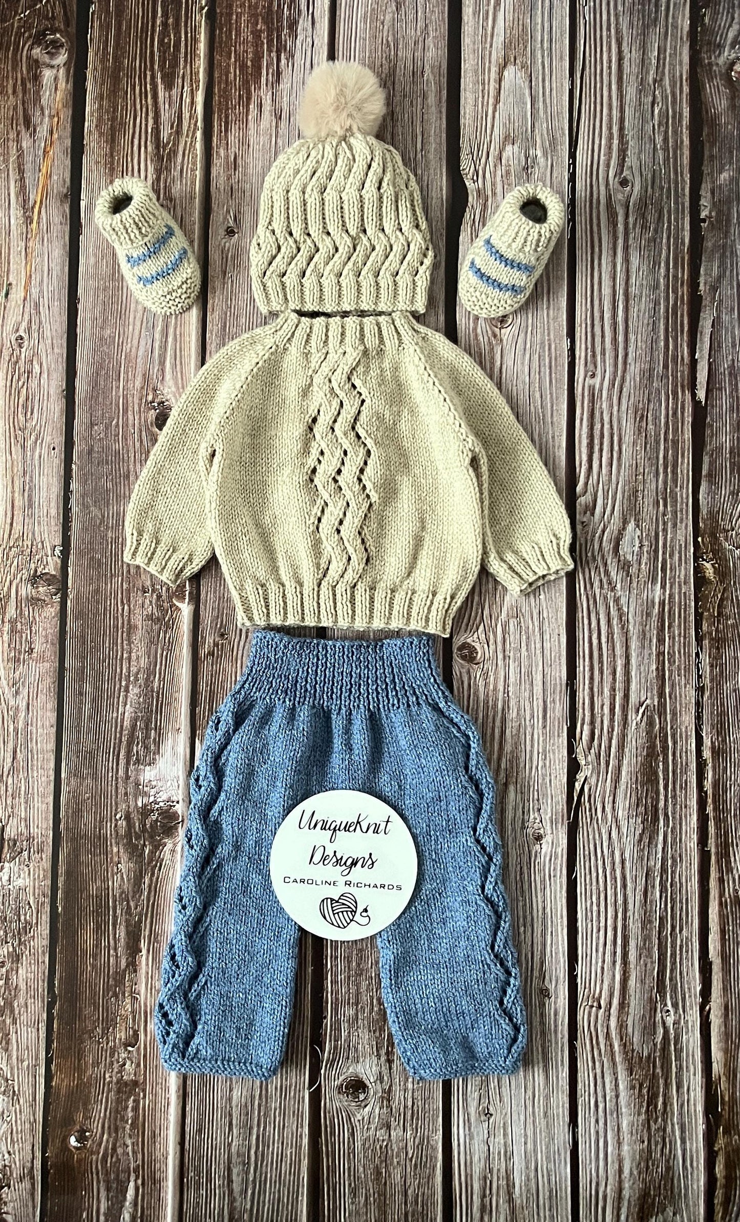 "Manhattan” 4 Piece Set Knitting pattern for Reborn doll 16-22” or 0-3 Month Old Baby