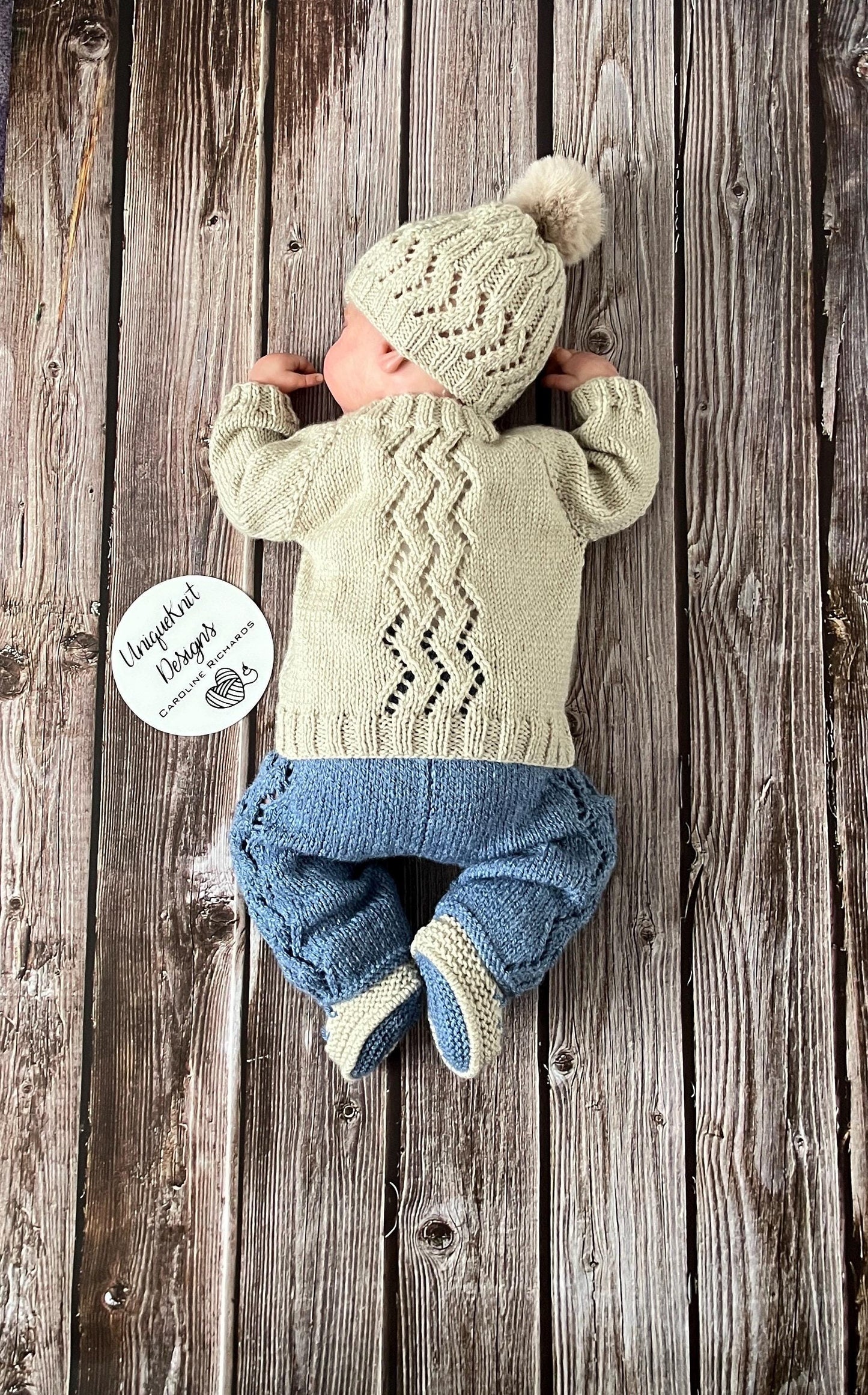 "Manhattan” 4 Piece Set Knitting pattern for Reborn doll 16-22” or 0-3 Month Old Baby