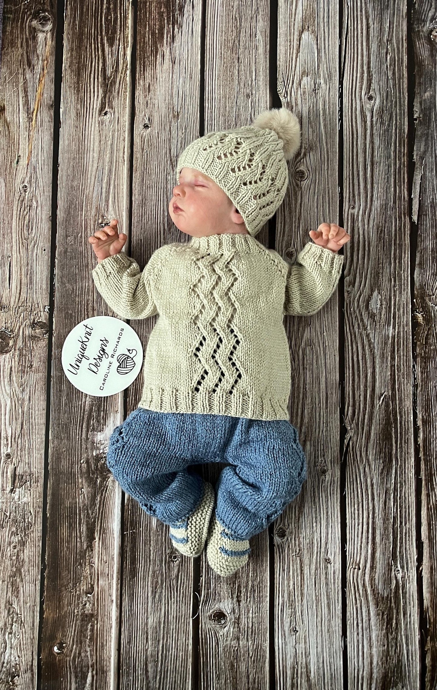 "Manhattan” 4 Piece Set Knitting pattern for Reborn doll 16-22” or 0-3 Month Old Baby