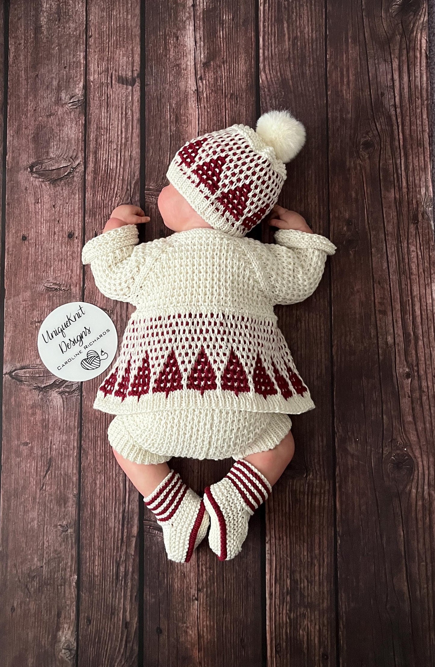 "Tinsel” 4 Piece Knitting pattern set for Reborn doll 16 -22” or 0-3 Month Old Baby