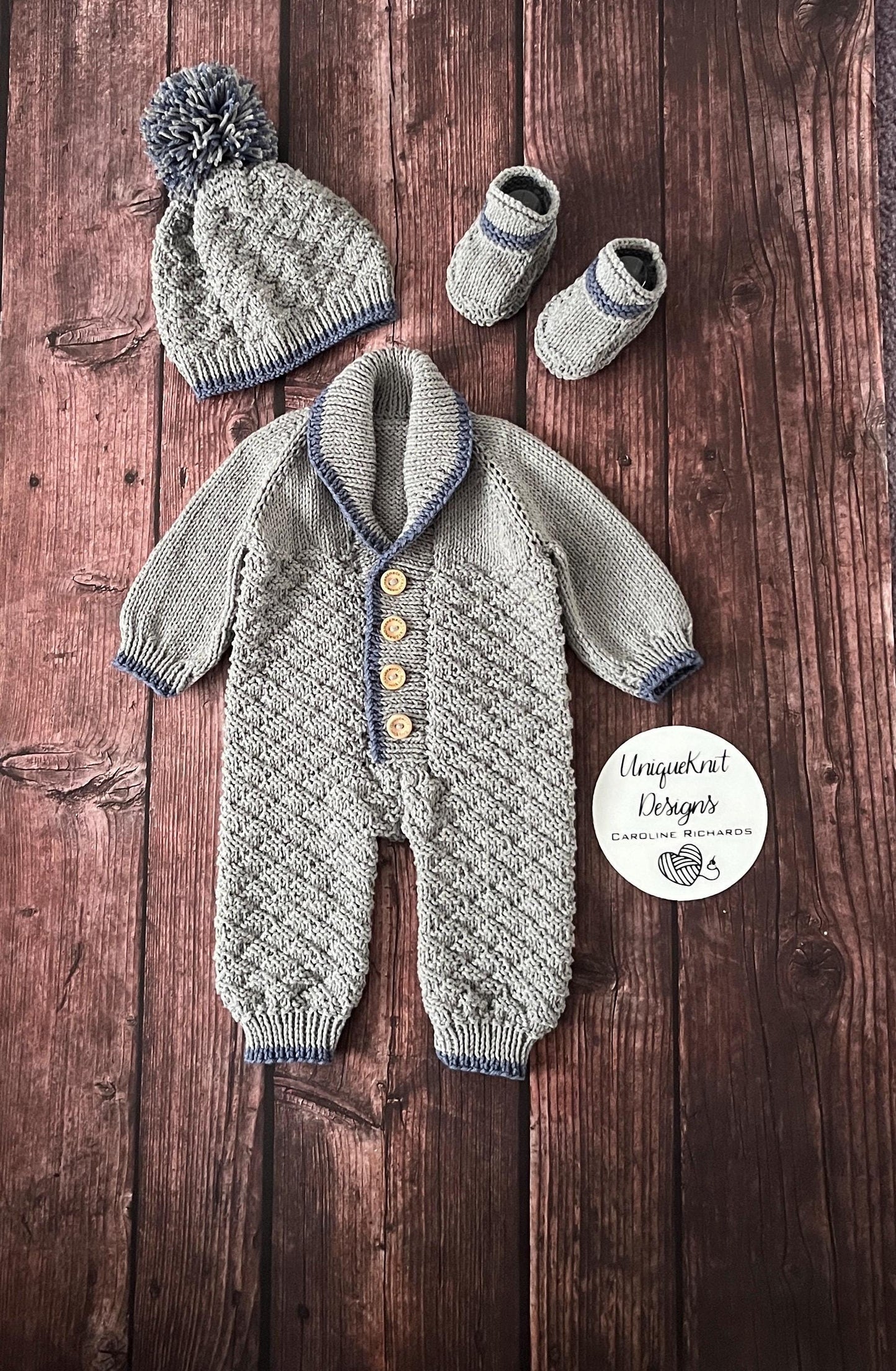 "Rupert” Romper Knitting pattern set for Reborn doll 16 -22” or 0-3 Month Old Baby