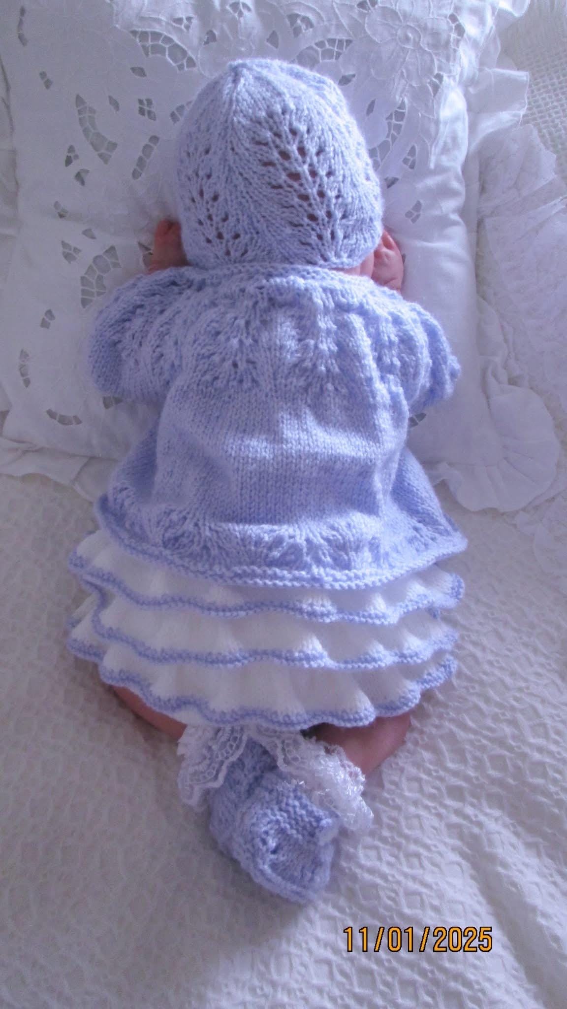 "Amber” cardigan Knitting pattern for Reborn doll 16 -22” or 0-3 Mth Old Baby
