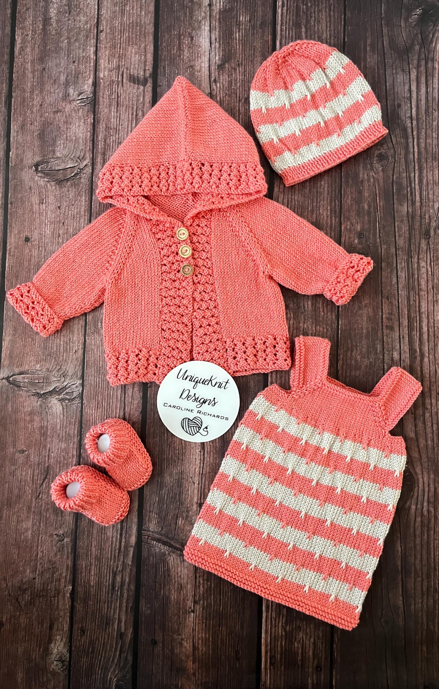 "Jack & Jill” Romper and Dress set Knitting pattern for Reborn doll 16 -22” or 0-3 Month Old Baby