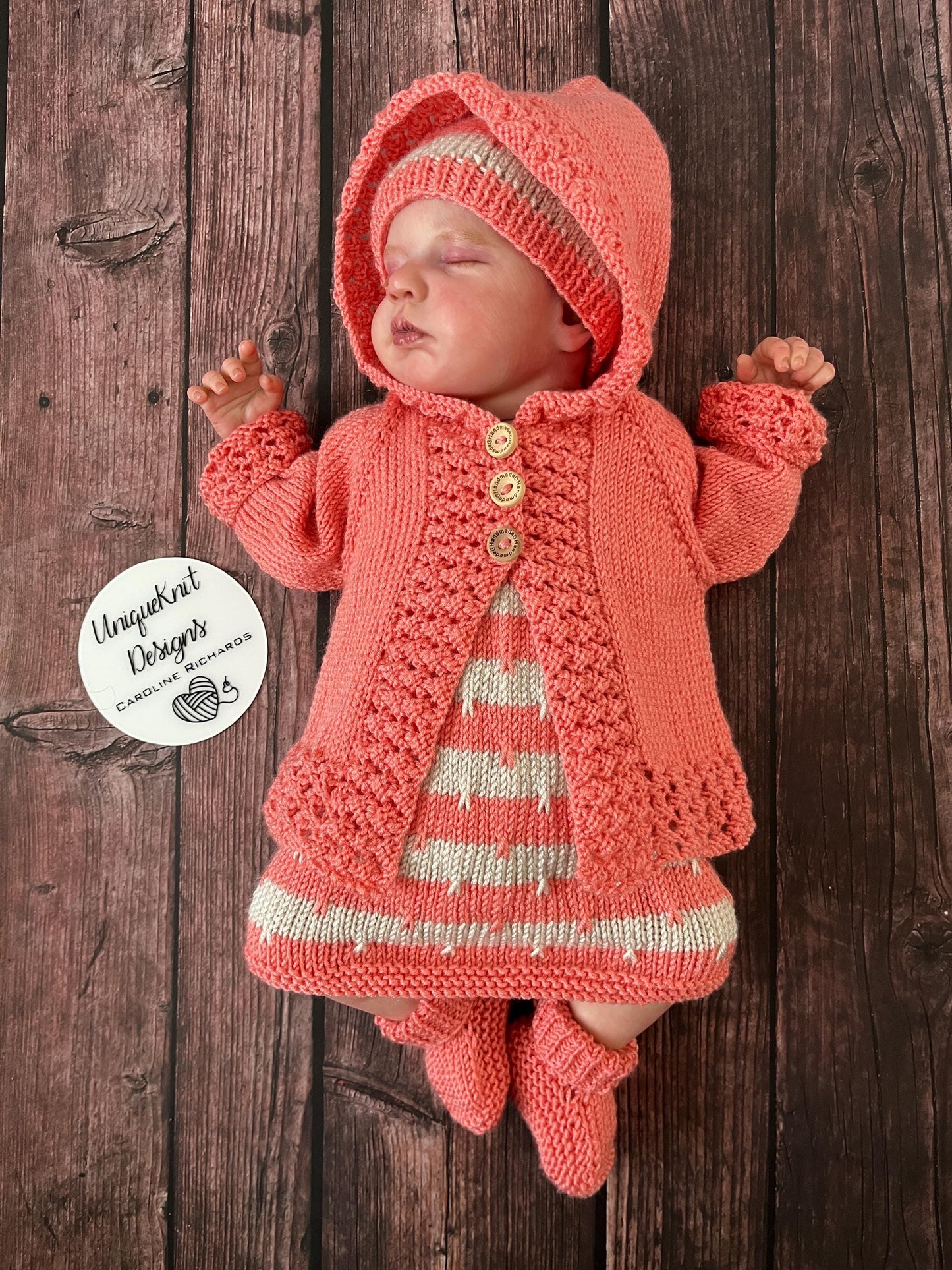 "Jack & Jill” Romper and Dress set Knitting pattern for Reborn doll 16 -22” or 0-3 Month Old Baby