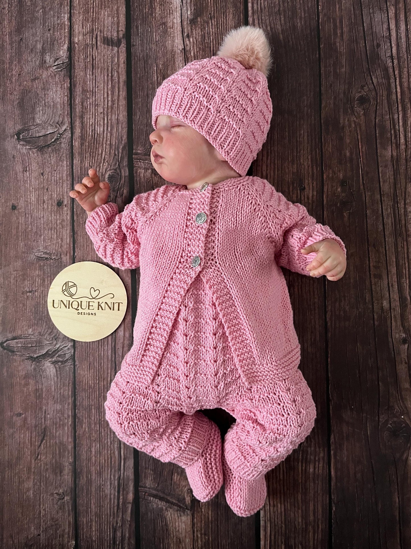 "Aurora” Dungaree set Knitting pattern set for Reborn doll 16 -22” or 0-3 Month Old Baby
