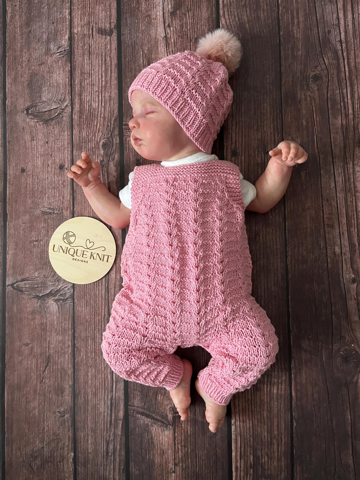 "Aurora” Dungaree set Knitting pattern set for Reborn doll 16 -22” or 0-3 Month Old Baby