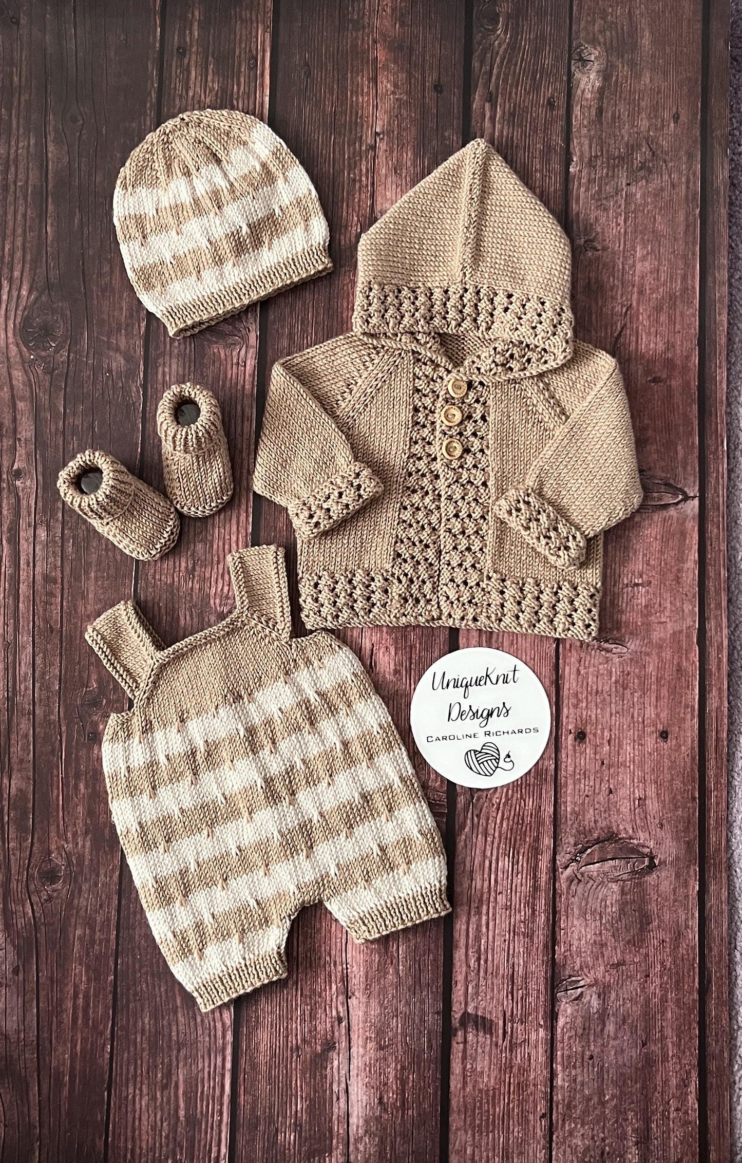"Jack & Jill” Romper and Dress set Knitting pattern for Reborn doll 16 -22” or 0-3 Month Old Baby