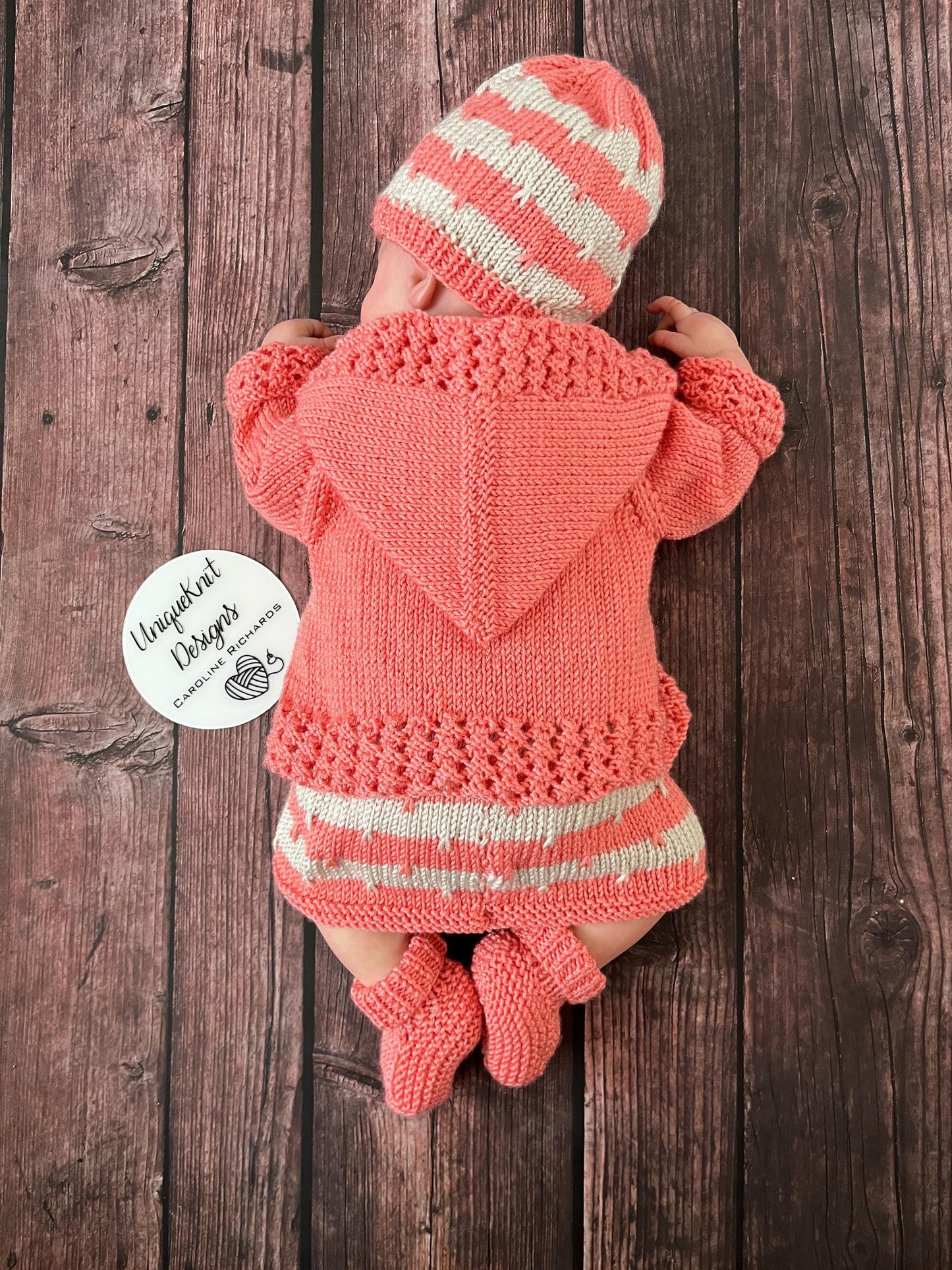 "Jack & Jill” Romper and Dress set Knitting pattern for Reborn doll 16 -22” or 0-3 Month Old Baby