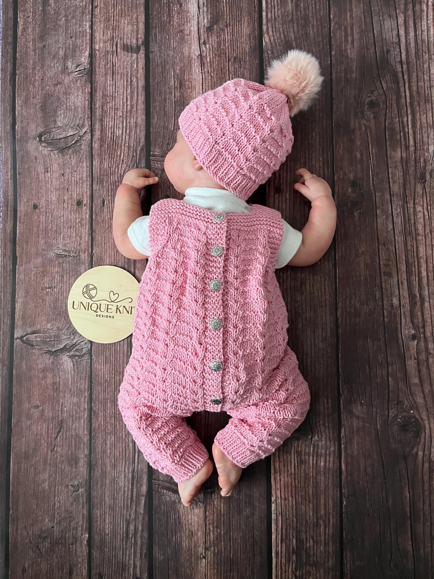 "Aurora” Dungaree set Knitting pattern set for Reborn doll 16 -22” or 0-3 Month Old Baby