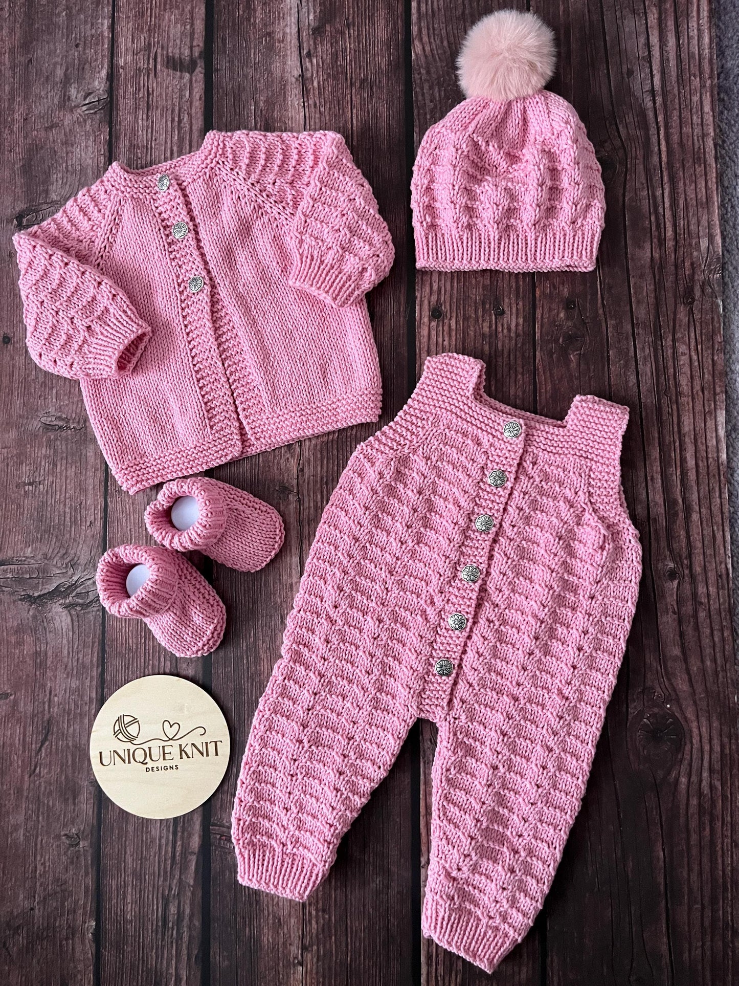 "Aurora” Dungaree set Knitting pattern set for Reborn doll 16 -22” or 0-3 Month Old Baby