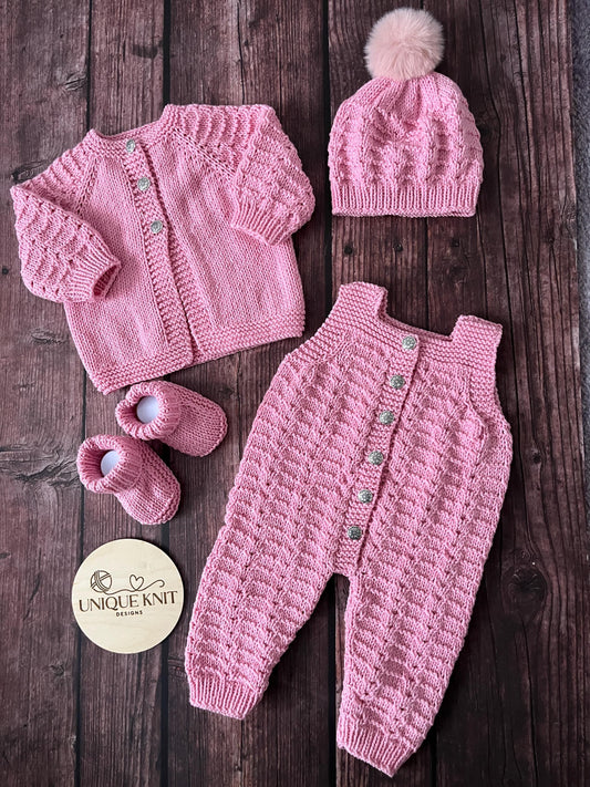 "Aurora” Dungaree set Knitting pattern set for Reborn doll 16 -22” or 0-3 Month Old Baby