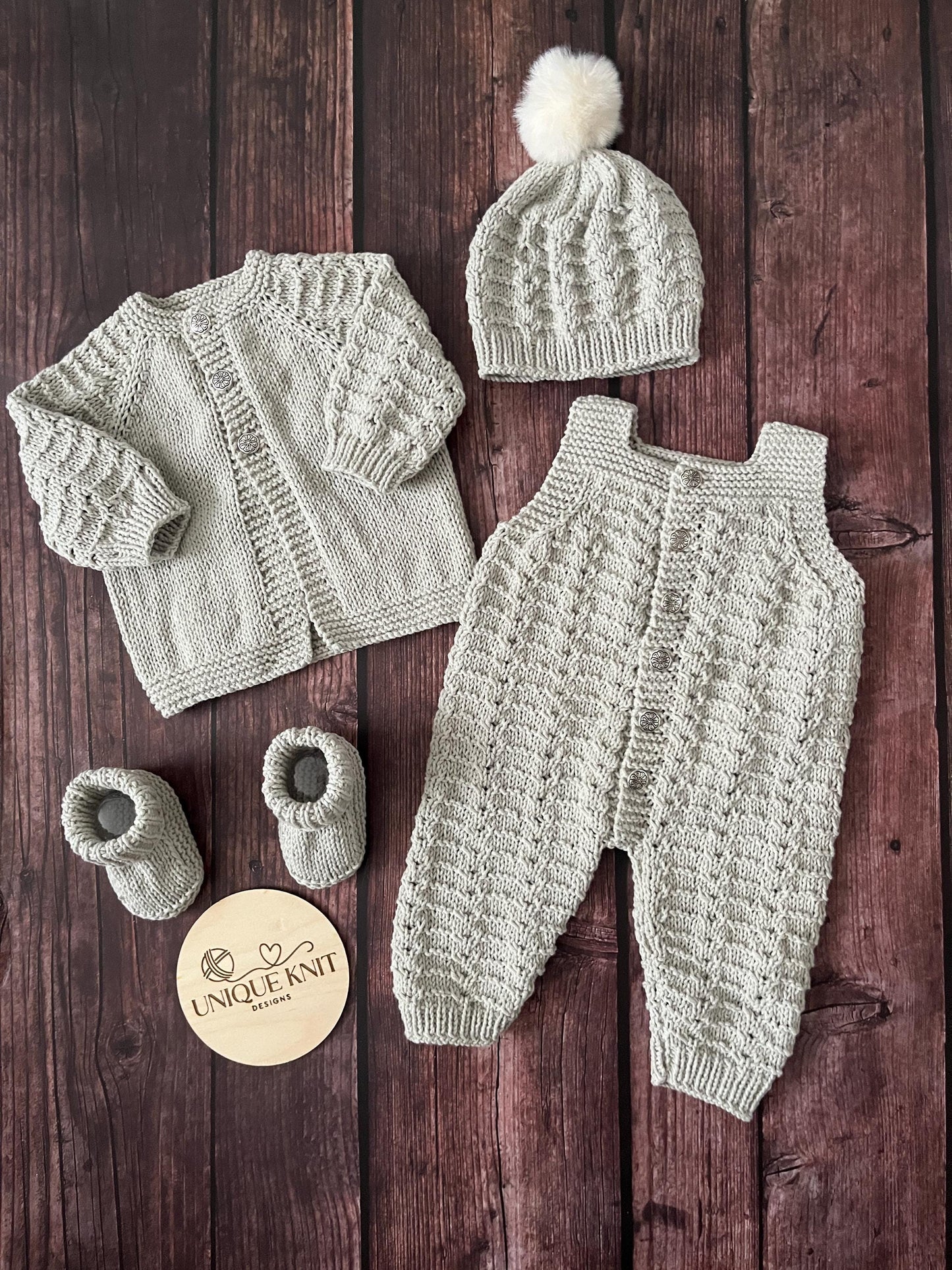 "Aurora” Dungaree set Knitting pattern set for Reborn doll 16 -22” or 0-3 Month Old Baby