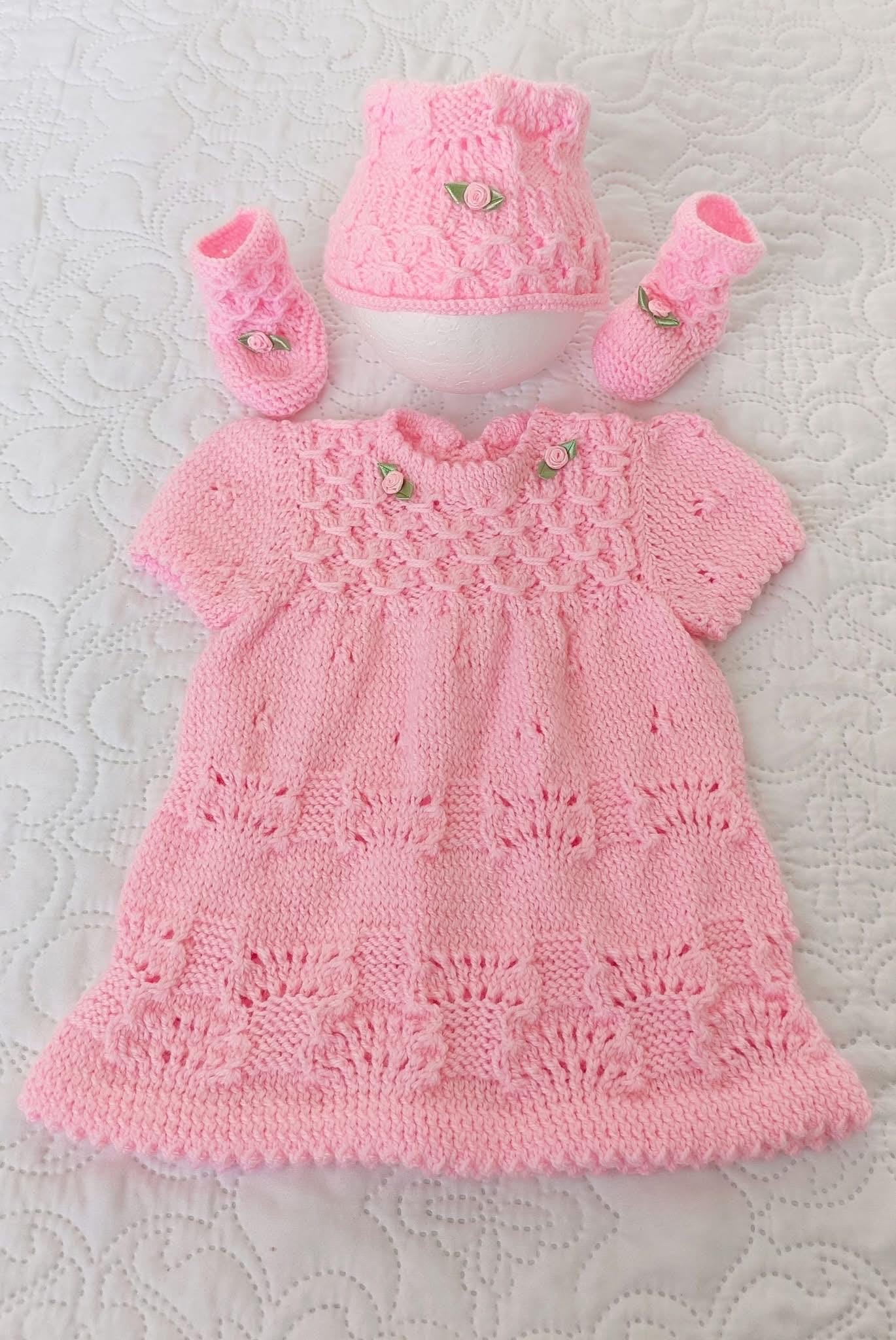 "Clementine” Dress Set Knitting pattern for Reborn doll 16 -22” or 0-3 Mth Old Baby