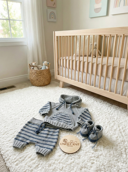 "Basil” Tracksuit & Trainer Knitting pattern set  for Reborn doll 16 -22” or 0-3 Mth Old Baby