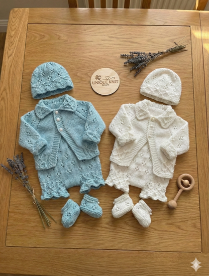 "Iris” cardigan Knitting pattern for Reborn doll 16 -22” or 0-3 Mth Old Baby