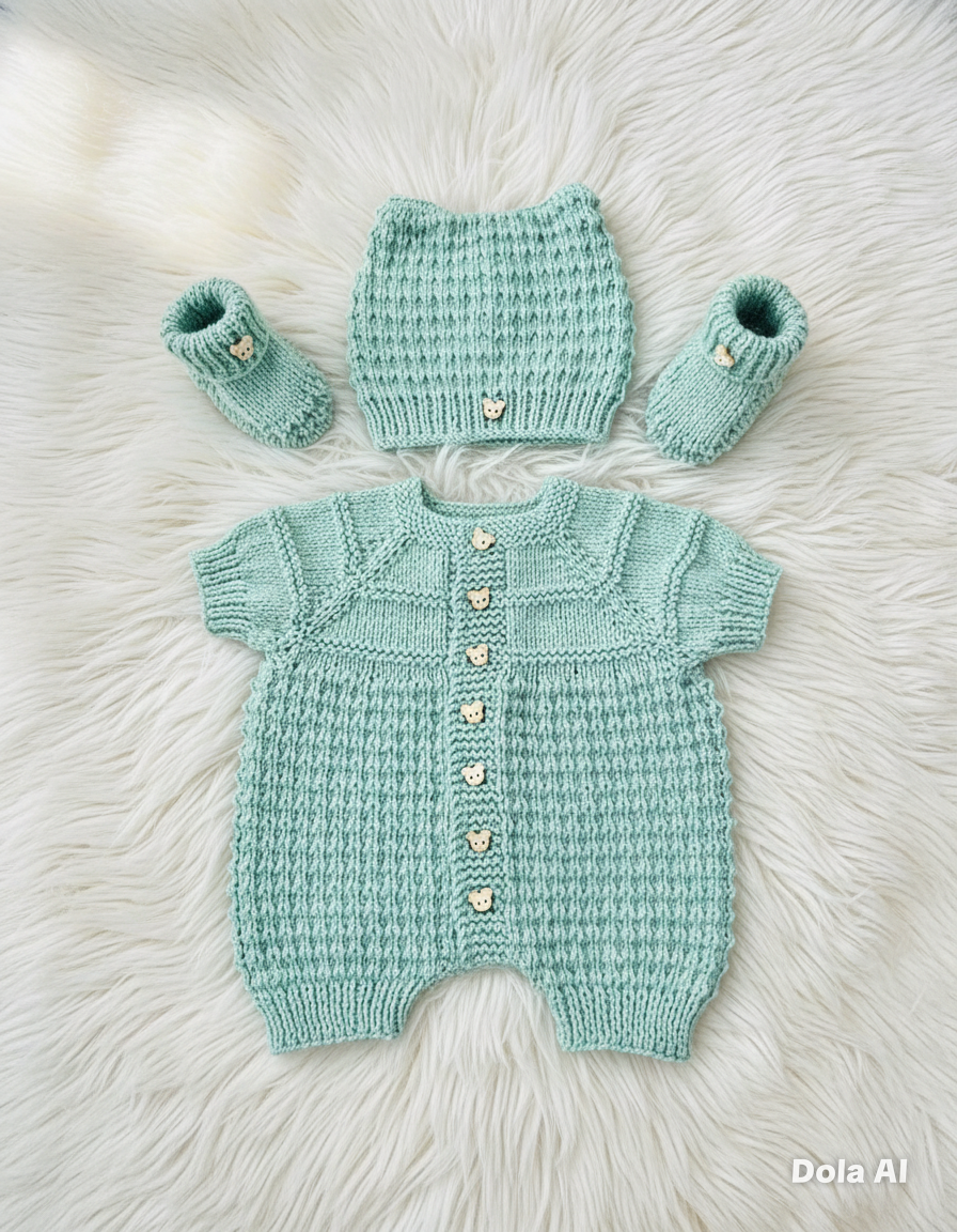 "Mango" Romper knitting pattern for reborn doll 16-22" or 0-3 Month old baby