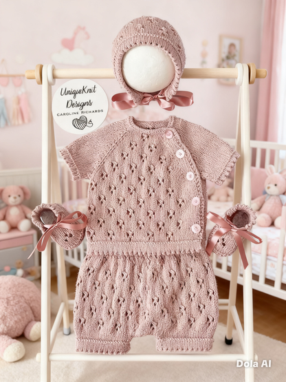 "Britney" 4 piece knitting pattern for reborn doll 16-22" or 0-3 Month old baby