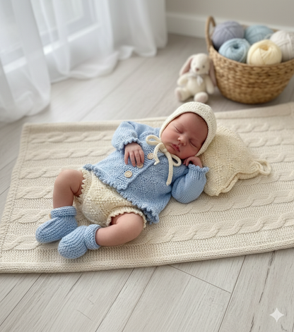 "Foxglove” Romper Knitting pattern set for Reborn doll 16 -22” or 0-3 Mth Old Baby