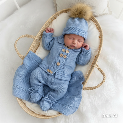 "Walnut” 4 piece knitting pattern set for a reborn doll 16 -22” or 0-3 Month Old Baby