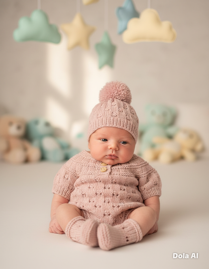 "Pippin” 3 Piece set knitting pattern for reborn doll 16-22" or 0-3 Month Old Baby