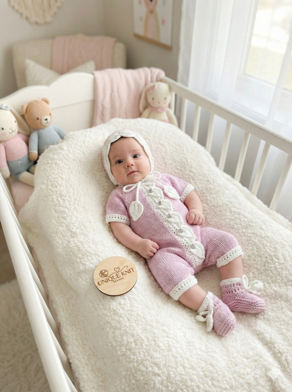 "Apple” Romper Knitting pattern for Reborn doll 16 -22” or 0-3 Mth Old Baby