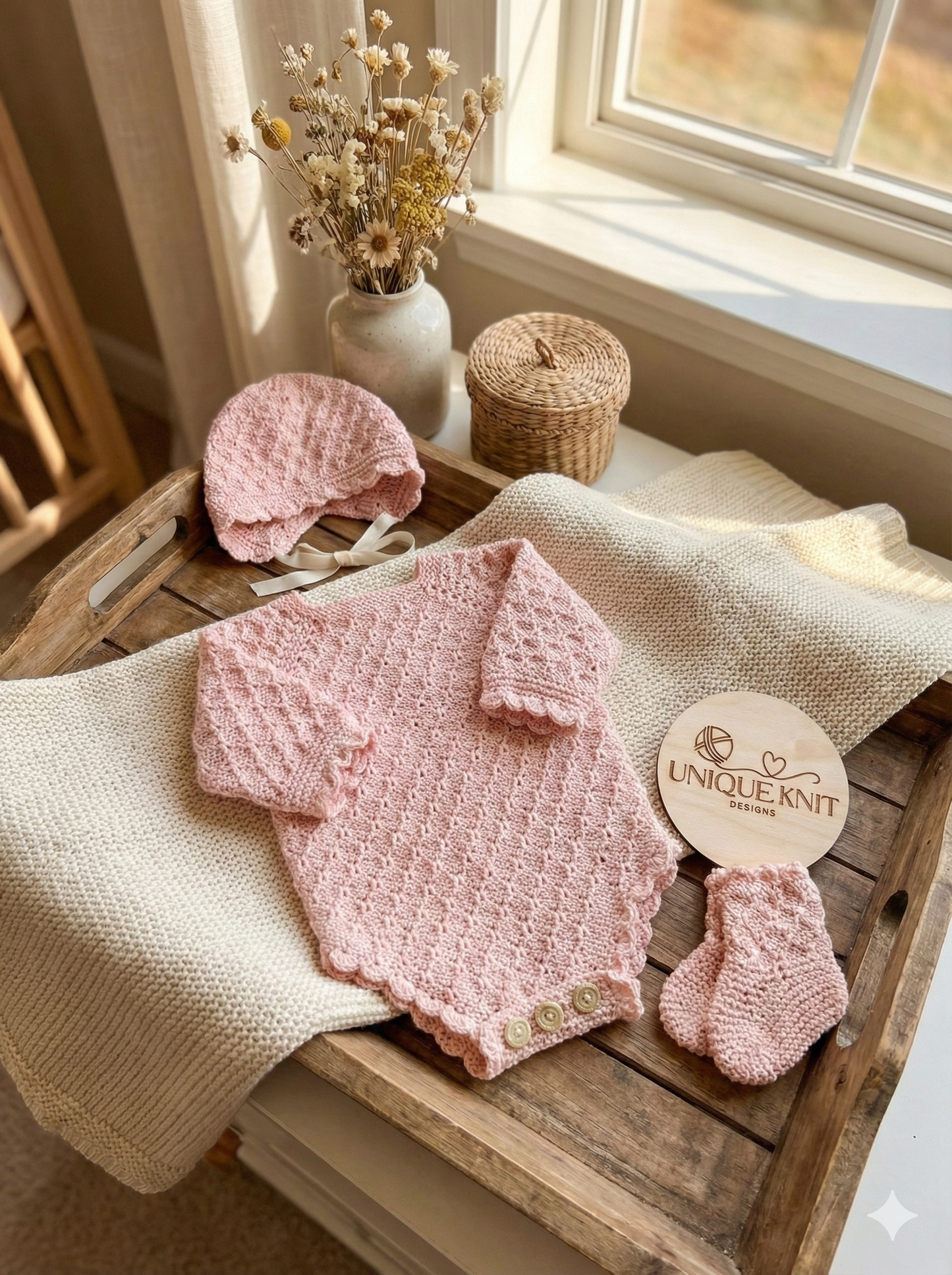 "Freyja” Romper Knitting pattern for Reborn doll 19 -24” or 0-6 Month Old Baby