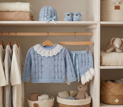 "Dahlia ” Angel Set Knitting pattern for Reborn doll 16 -22” or 0-3 Mth Old Baby