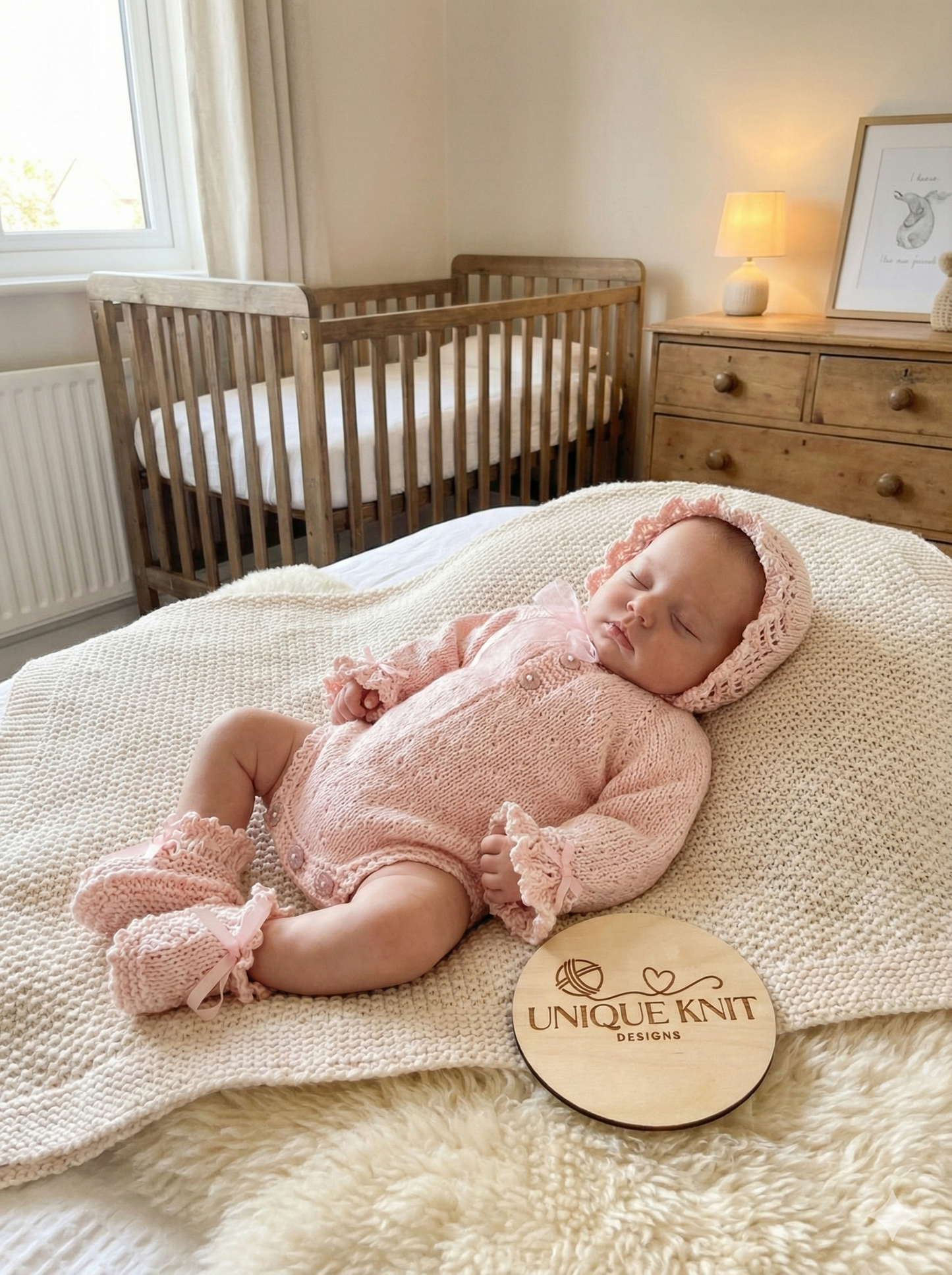 "Chelsea" Romper knitting pattern for reborn doll 16-22" or 0-3 Month old baby
