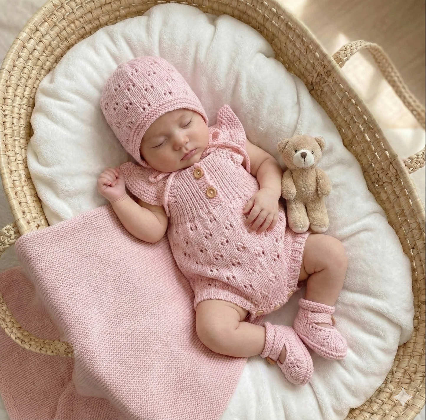 "Treacle” Romper Knitting pattern for Reborn doll 16 -22” or 0-3 Month Old Baby