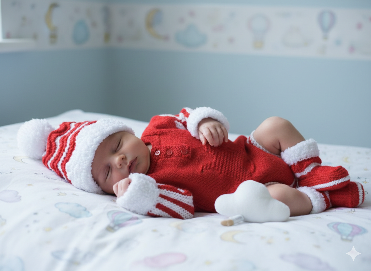 "Jingle Bells” Romper Knitting pattern for Reborn doll 16 -22” or 0-3 Month Old Baby