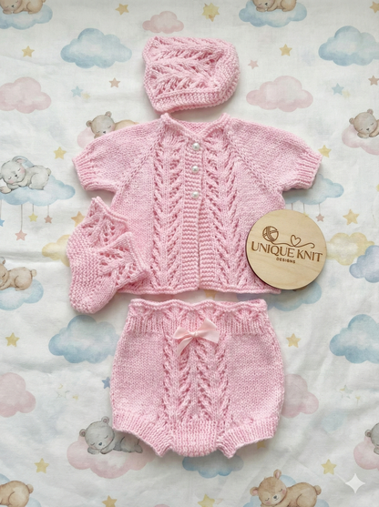"Sparkle” 4-piece Knitting pattern set for Reborn doll 16 -22” or 0-3 Month Old Baby