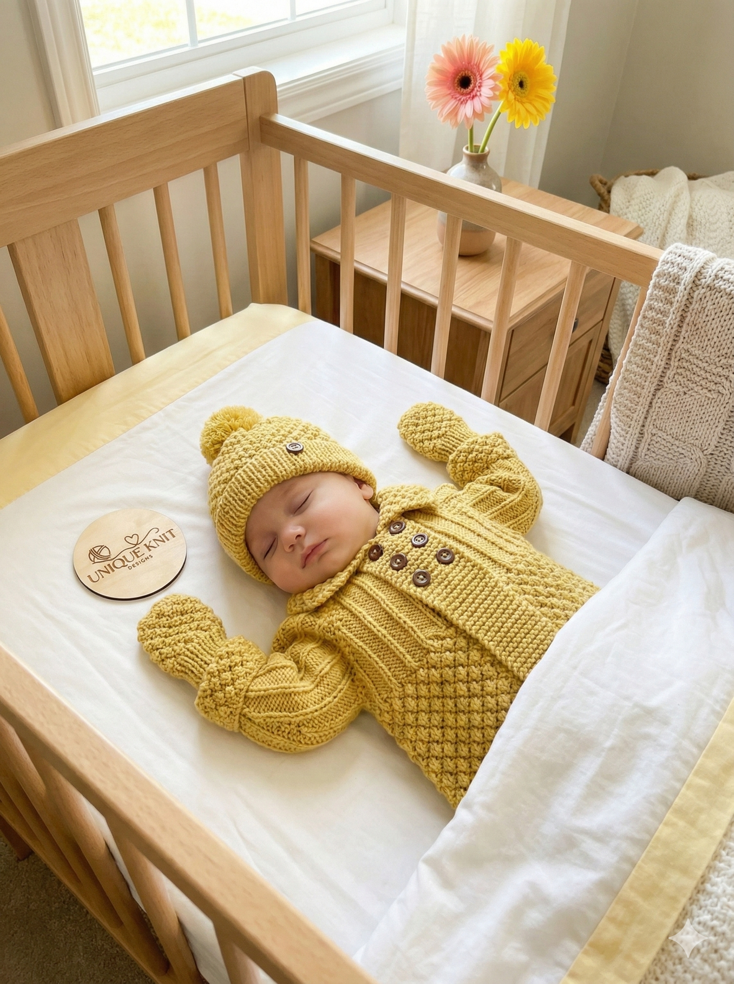 "Enchanted” 3 Piece Coat Set Knitting pattern for Reborn doll 16-22” or 0-3 Month Old Baby