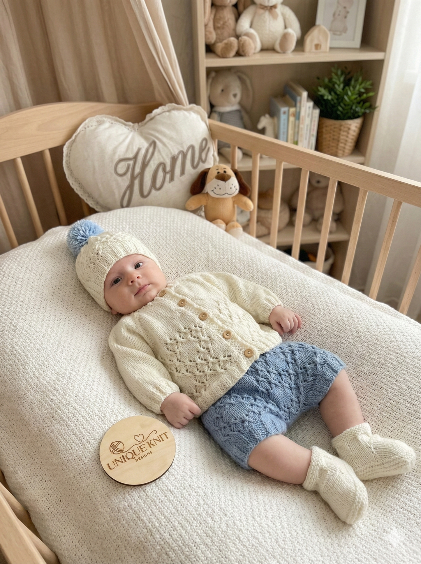 "Aster ” 4 Piece Set Knitting pattern for Reborn doll 16 -22” or 0-3 Mth Old Baby