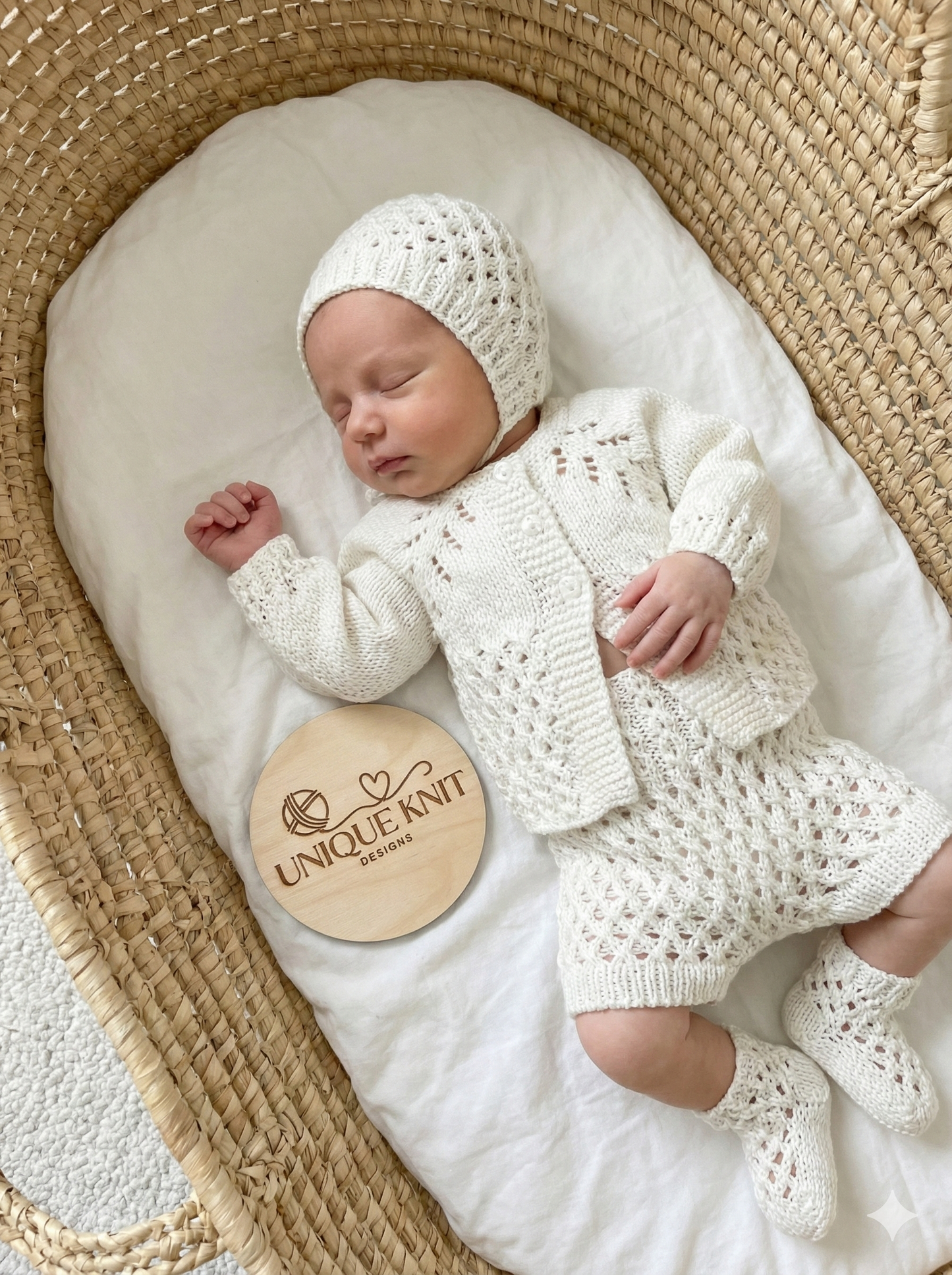 "Truffle” 4 Piece Set Knitting pattern for Reborn doll 16-22” or 0-3 Month Old Baby