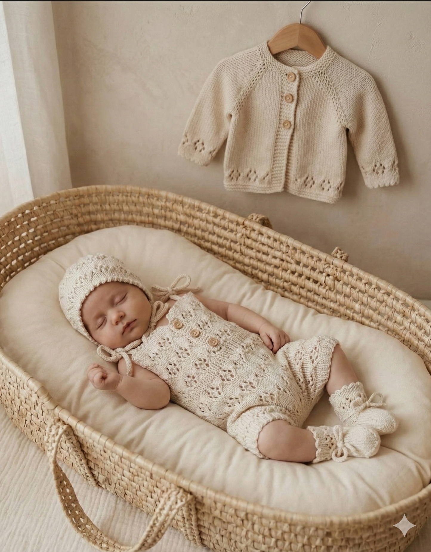 "Davina” 4 piece Set Knitting pattern for Reborn doll 16-22” or 0-3 Month Old Baby