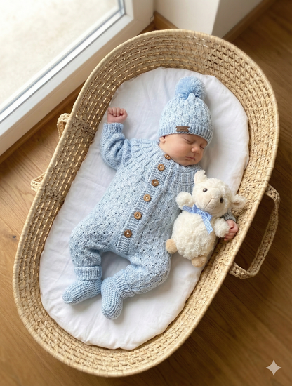 "Opal” Romper Knitting pattern for Reborn doll 16 -22” or 0-3 Mth Old Baby