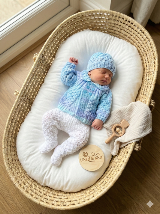 "Jelly Bean” 3 piece set Knitting pattern for Reborn doll 16 -22” or 0-3 Month Old Baby