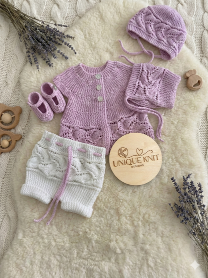 "Heather ” Sideways made Knitting pattern for Reborn doll 16 -22” or 0-3 Mth Old Baby