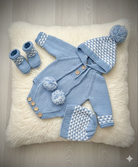"Holly” Romper Knitting pattern for Reborn doll 16 -22” or 0-3 Month Old Baby