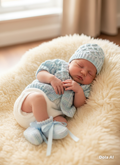 "Sugar & Spice” Multi-piece Knitting pattern for Reborn doll 16 -22” or 0-3 Month Old Baby