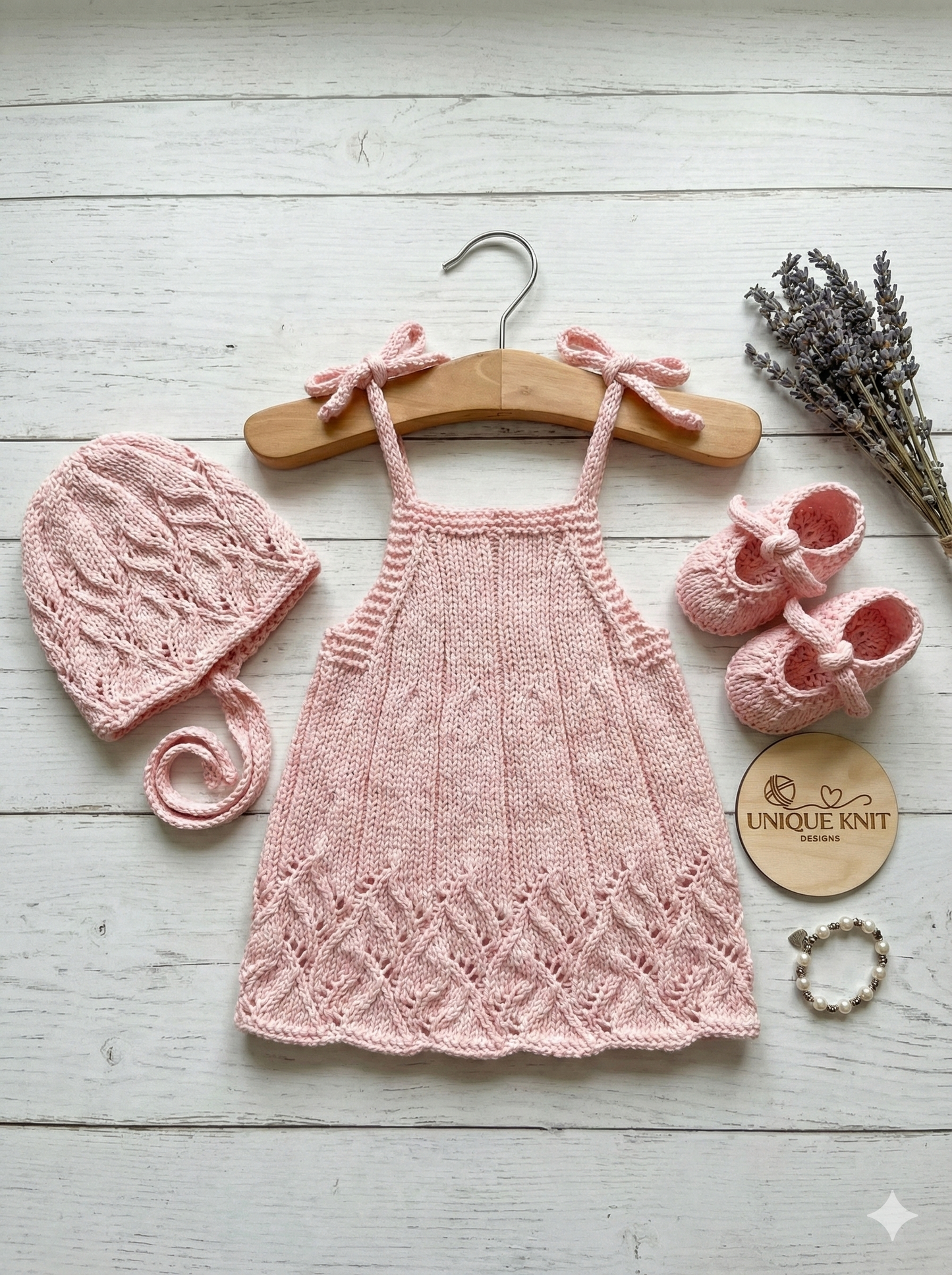 "Elderflower” Dress Knitting pattern for Reborn doll 16 -22” or 0-3 Month Old Baby