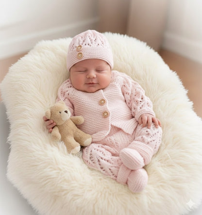 "Maple” 4 Piece Set Knitting pattern for Reborn doll 16-22” or 0-3 Mth Old Baby