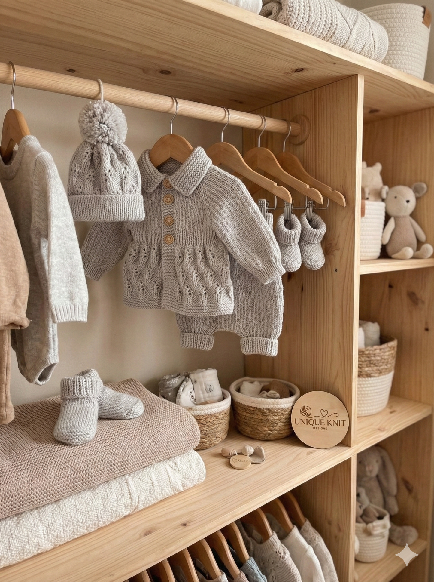 "Blueberry” 5 Piece set knitting pattern for reborn doll 16-22" or 0-3 month old baby