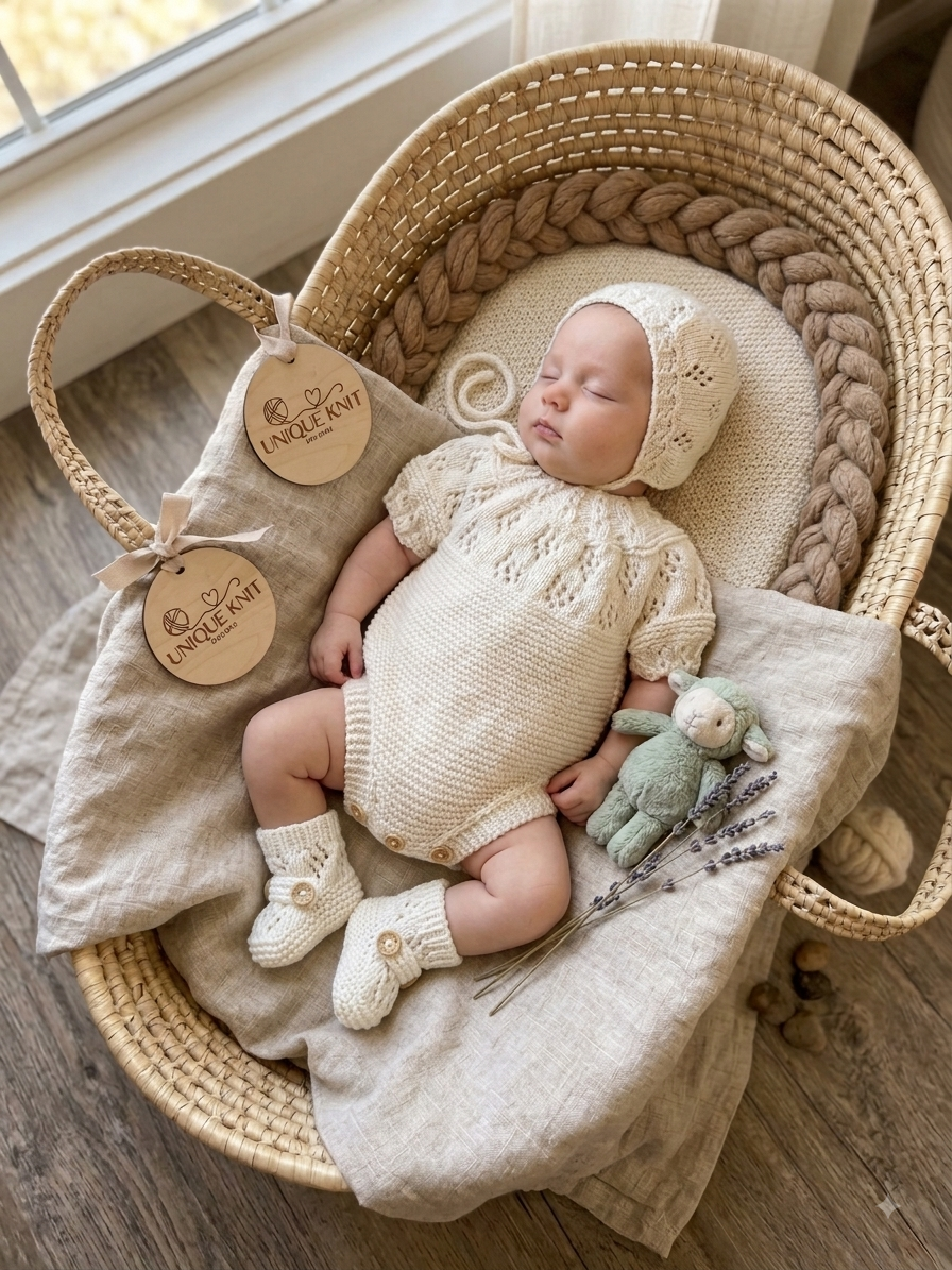 "Luna” 3 Piece Knitting pattern set for Reborn doll 16-22” or 0-3 Month Old Baby