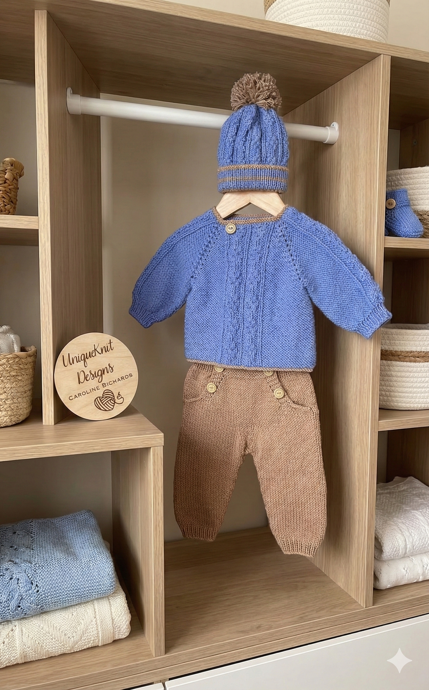 "Kieron” Multi-piece Knitting pattern for Reborn doll 16 -22” or 0-3 Month Old Baby