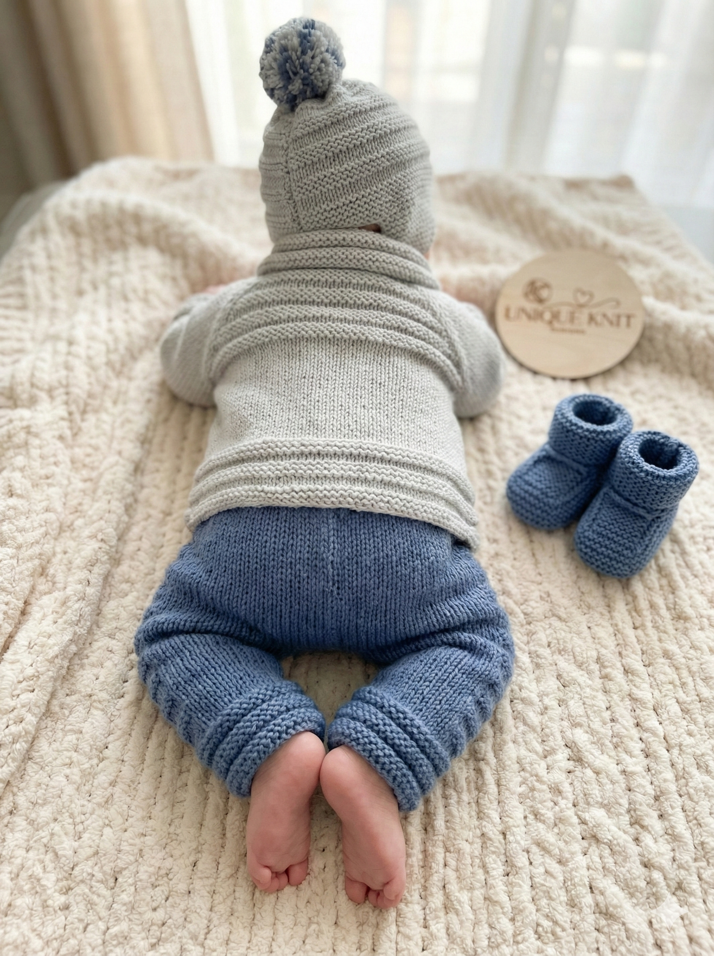 "Rowan” 4 Piece Set Knitting pattern for Reborn doll 16-22” or 0-3 Mth Old Baby