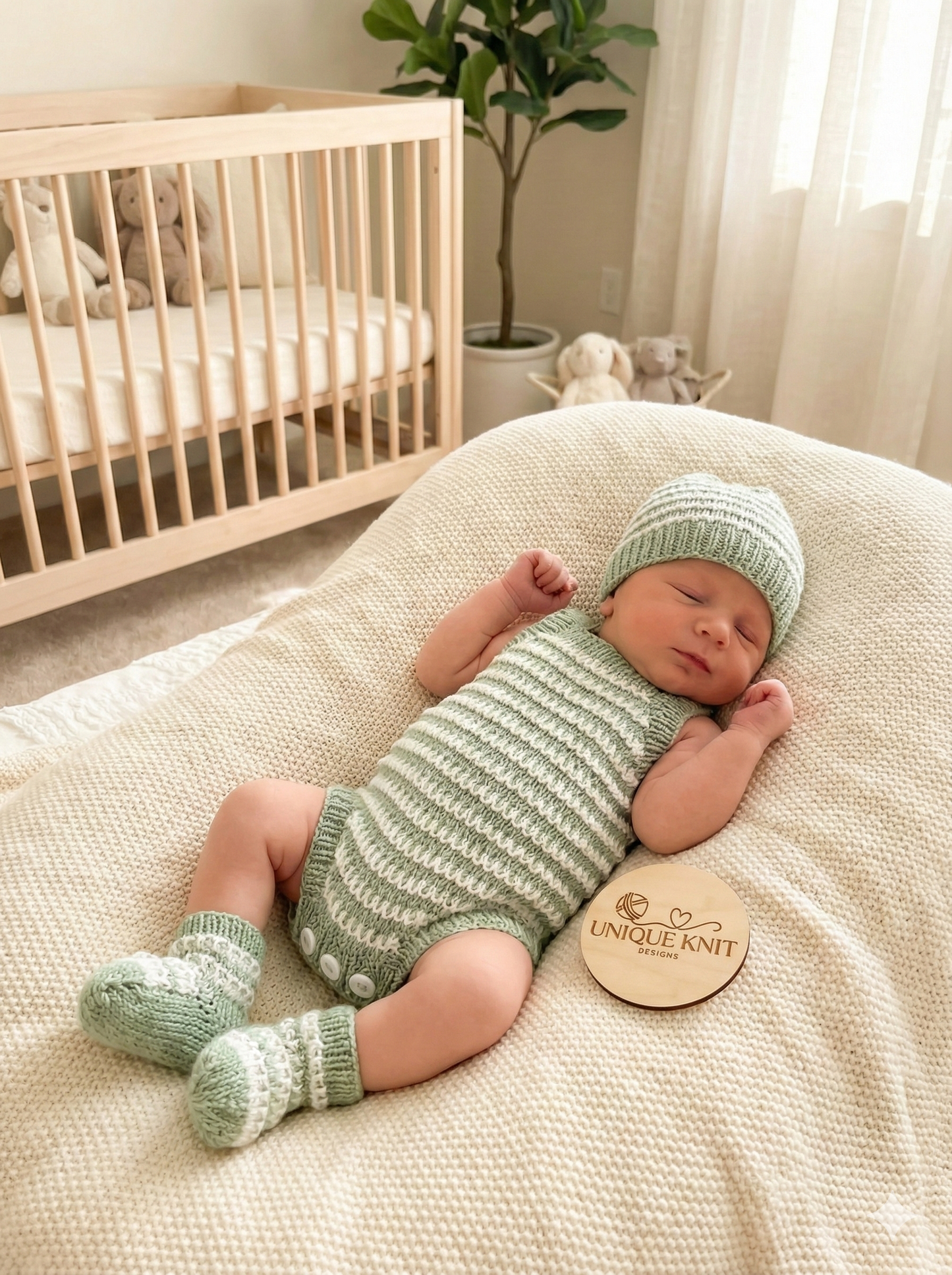 "Kiwi” Romper Knitting pattern set for Reborn doll 16 -22” or 0-3 Month Old Baby