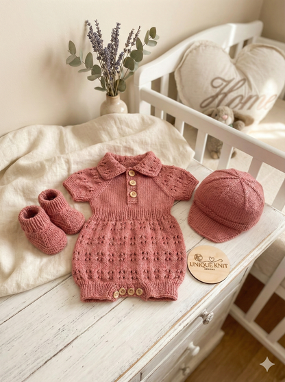 "Lotus ” Romper Knitting pattern for Reborn doll 16 -22” or 0-3 Mth Old Baby
