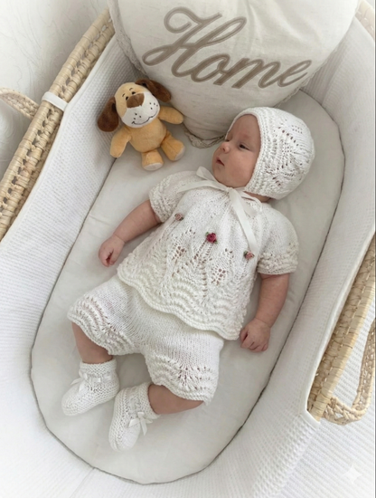 "Willow ” 4 Piece Set Knitting pattern for Reborn doll 16 -22” or 0-3 Mth Old Baby