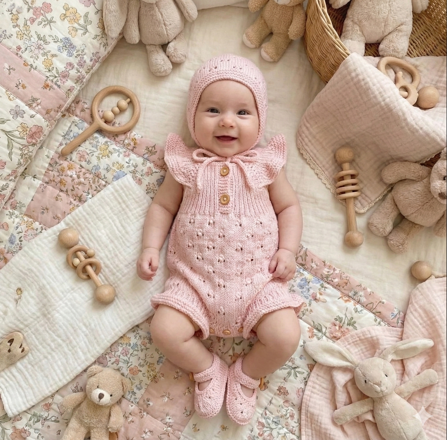 "Treacle” Romper Knitting pattern for Reborn doll 16 -22” or 0-3 Month Old Baby